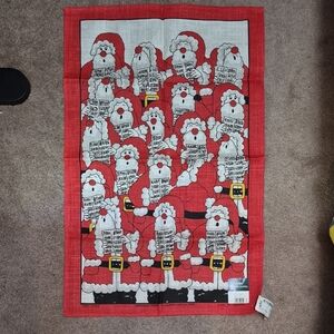 Festive Santa Claus Tea Towel VTG Ulster